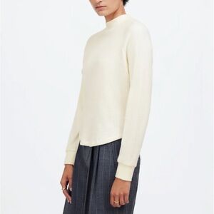 Madewell Waffle-Knit Long-Sleeve Crewneck Tee Top Shirt Winter White M